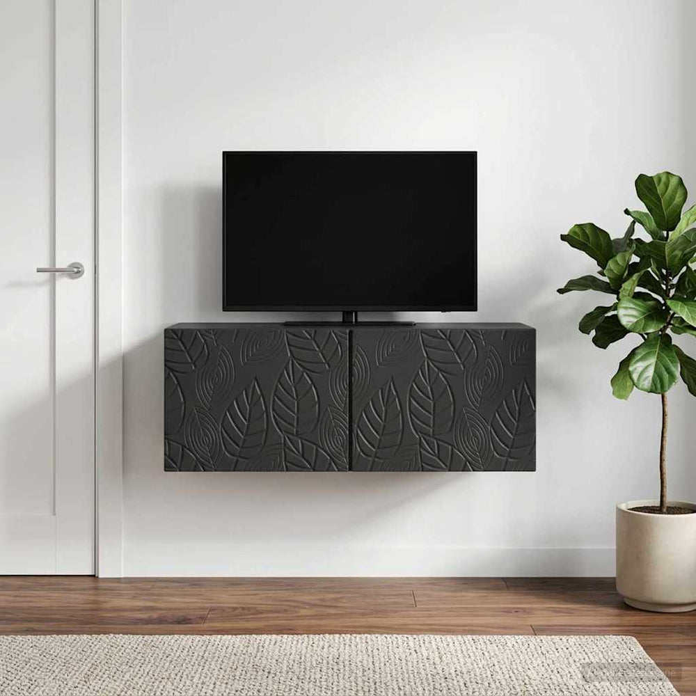 Sieninė TV spintelė 78,5 x 31 cm Juoda Apdirbta mediena