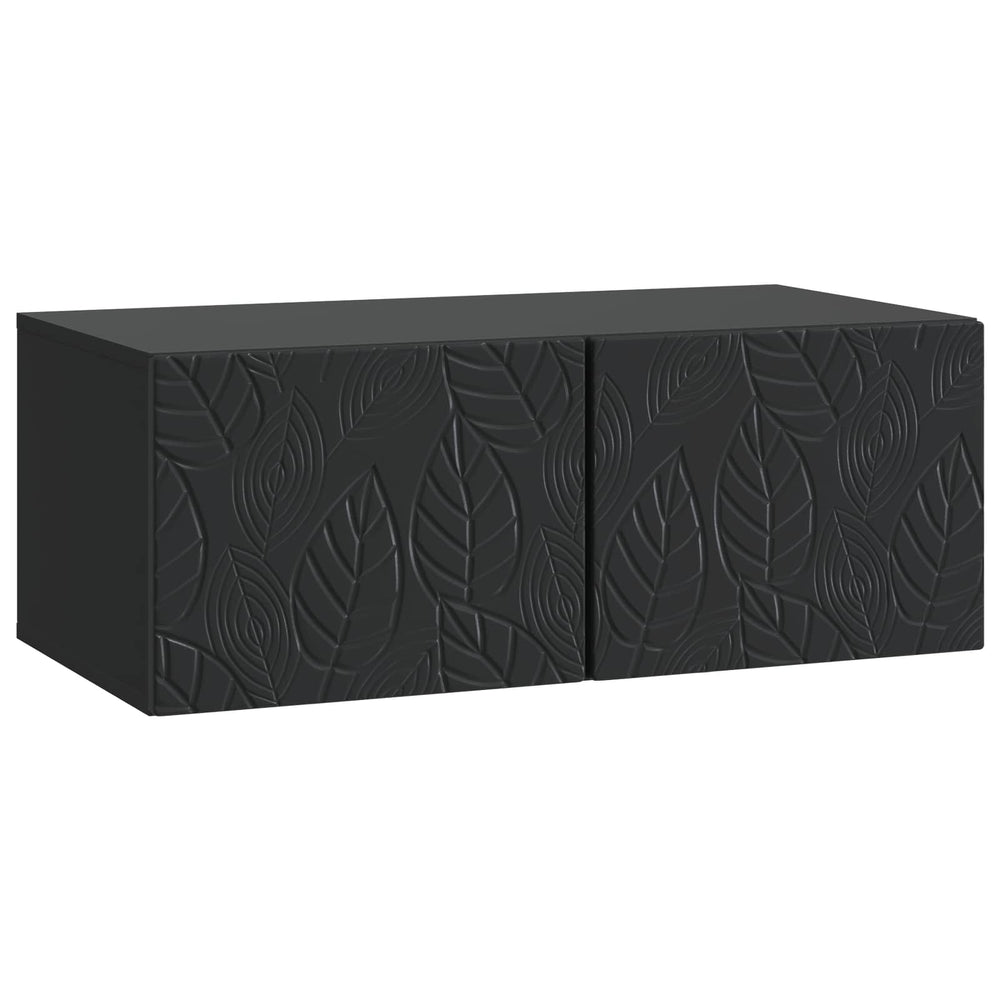 Sieninė TV spintelė 78,5 x 31 cm Juoda Apdirbta mediena
