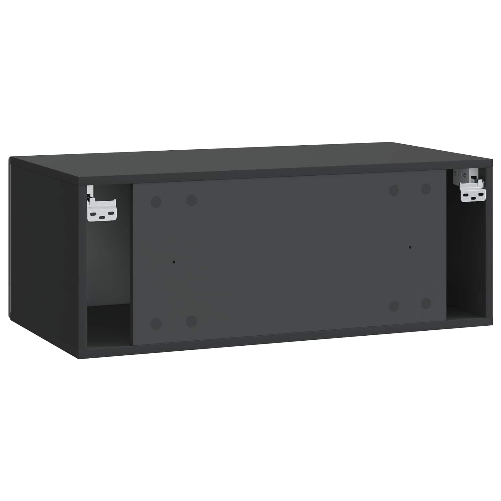 Sieninė TV spintelė 78,5 x 31 cm Juoda Apdirbta mediena