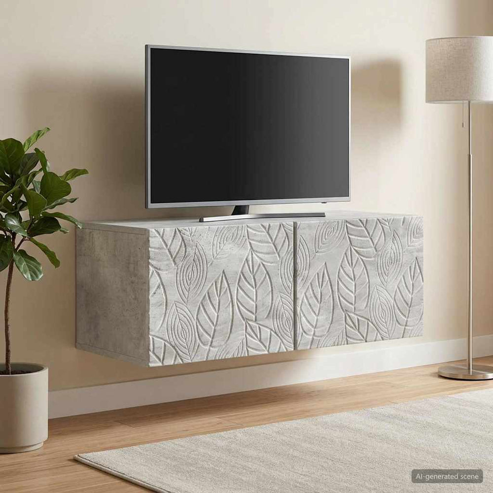 Sieninė TV spintelė 78,5 x 31 cm Betono pilka Apdirbta mediena