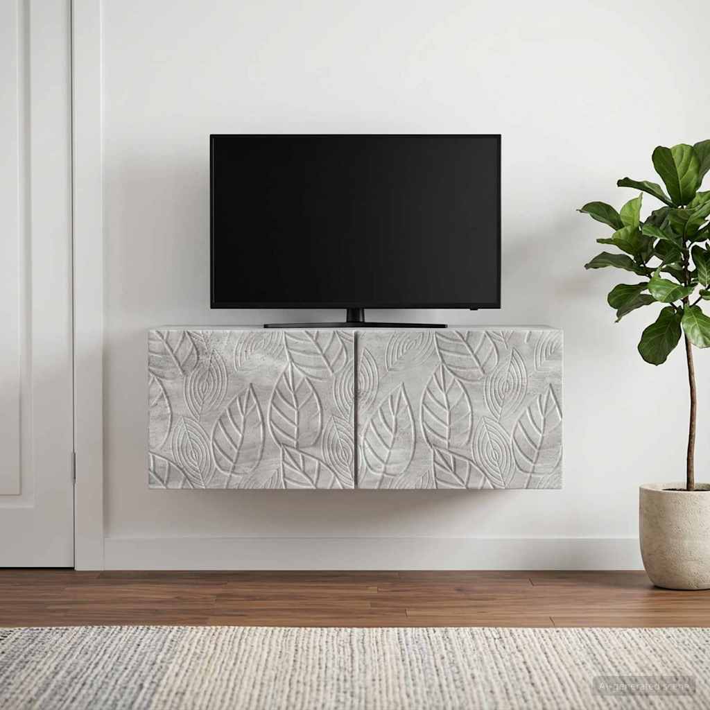 Sieninė TV spintelė 78,5 x 31 cm Betono pilka Apdirbta mediena