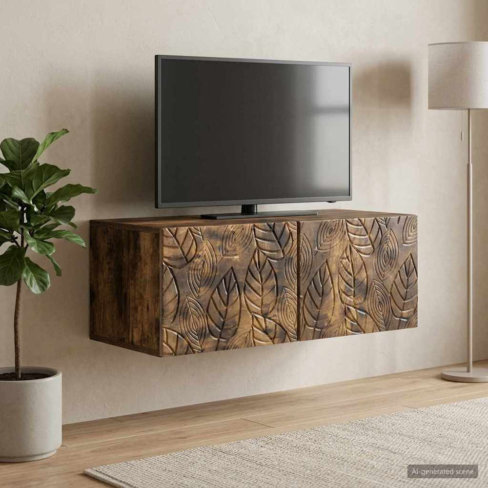 Sieninė TV spintelė 78,5 x 31 cm Dūminio ąžuolo
