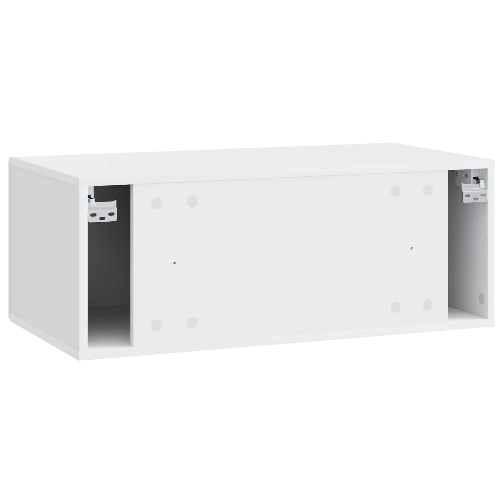 Sieninė TV spintelė 98 x 31 cm Balta Apdirbta mediena
