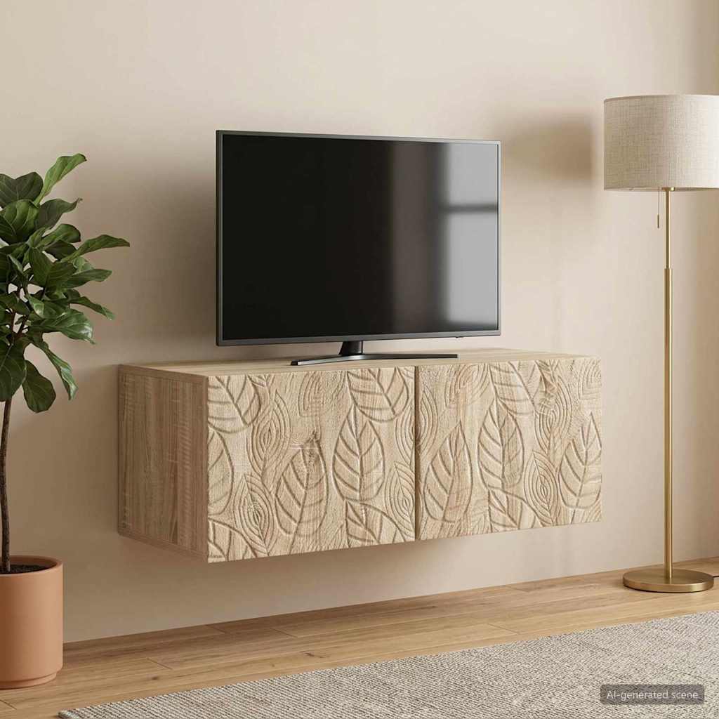 Sieninė TV spintelė 98 x 31 cm Sonoma ąžuolas Apdirbta mediena