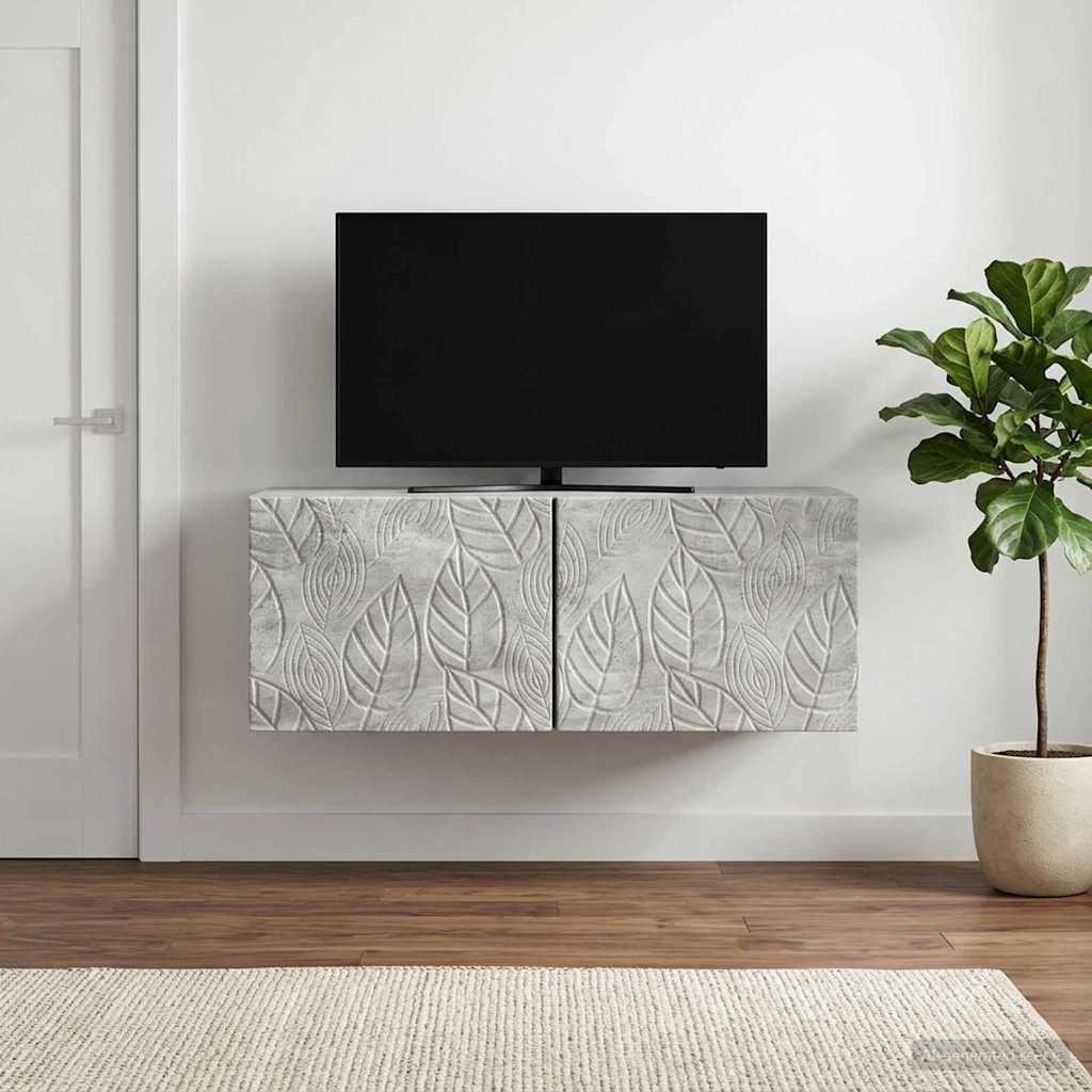 Sieninė TV spintelė 98 x 31 cm Betono pilka Apdirbta mediena