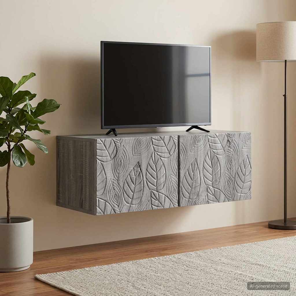Sieninė TV spintelė 98 x 31 cm Pilka Sonoma Apdirbta mediena