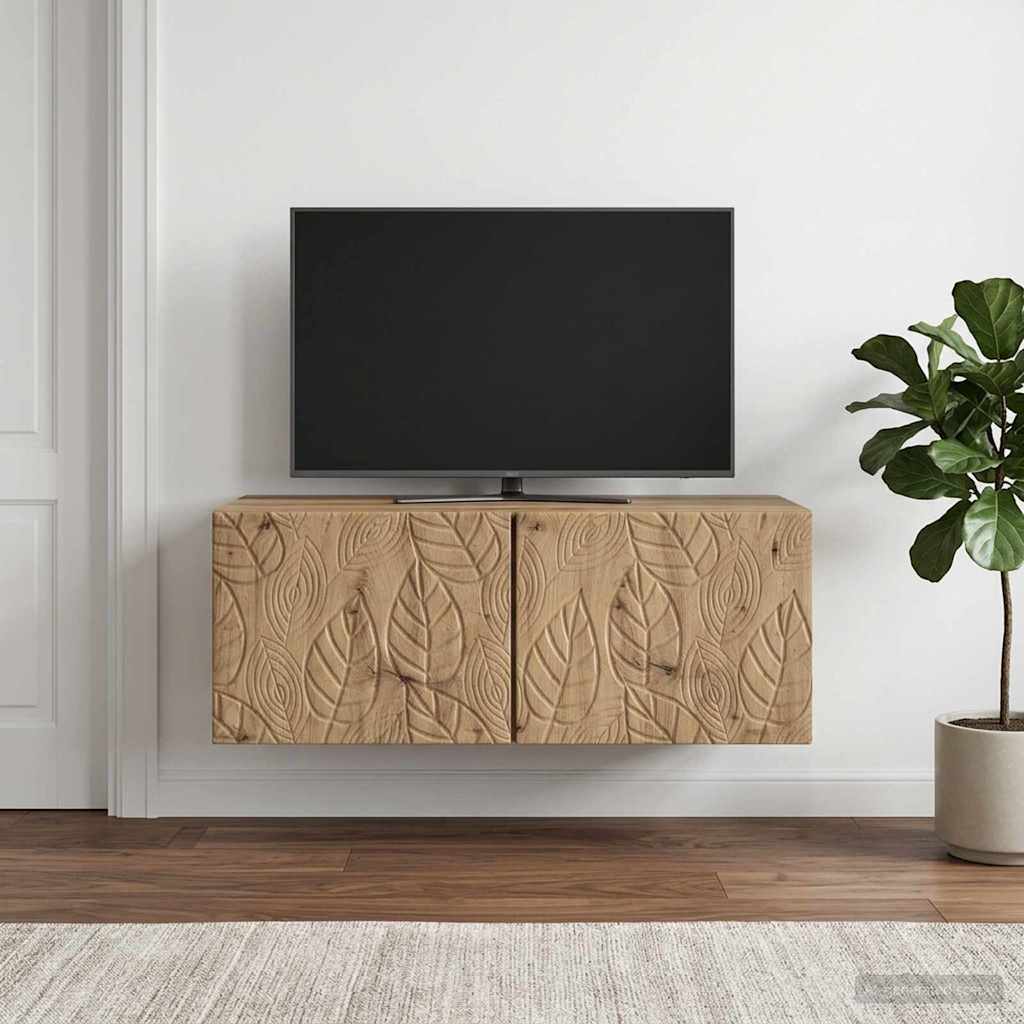 Sieninė TV spintelė 98 x 31 cm Artisano ąžuolo Apdirbta mediena