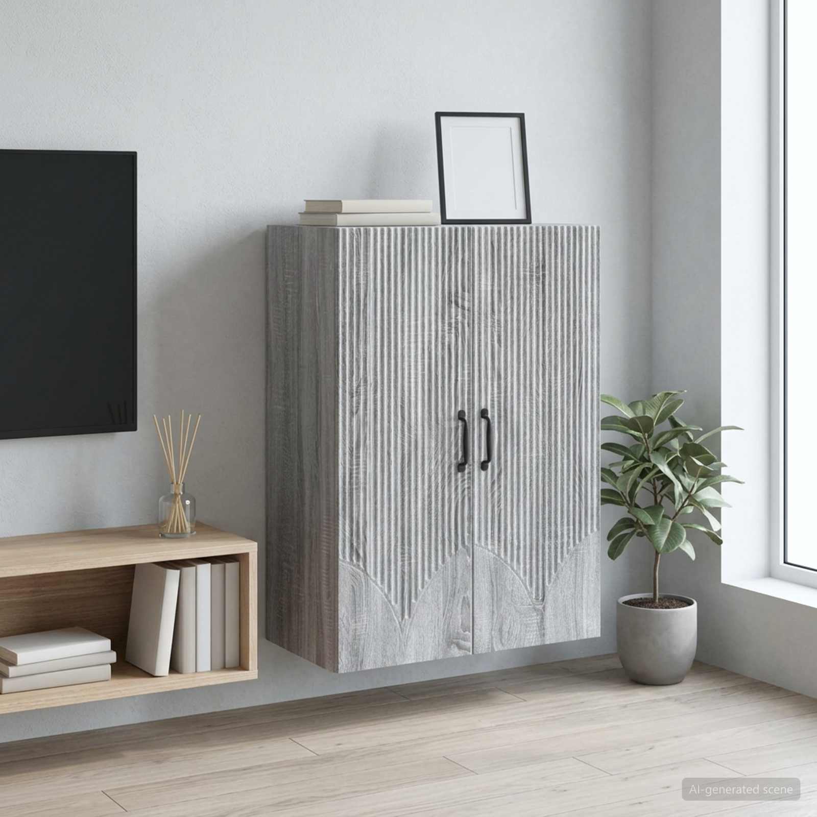 Prie sienos montuojama spinta Pilka Sonoma 66 x 34,5 x 90 cm