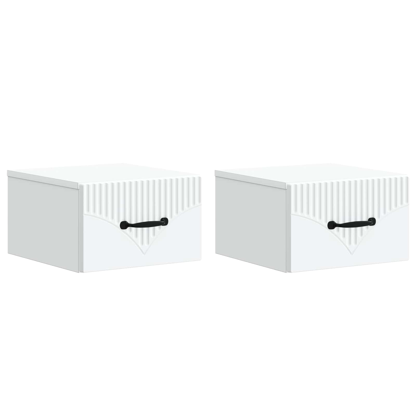 Sieninis naktinis staliukas 2 pcs Balta 34,5 x 33 x 20 cm