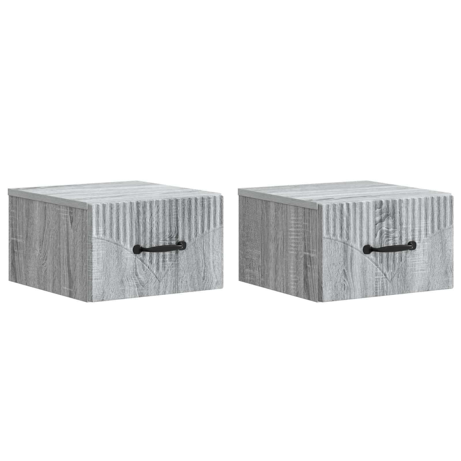 Sieninis naktinis staliukas 2 pcs Pilka sonoma ąžuolo