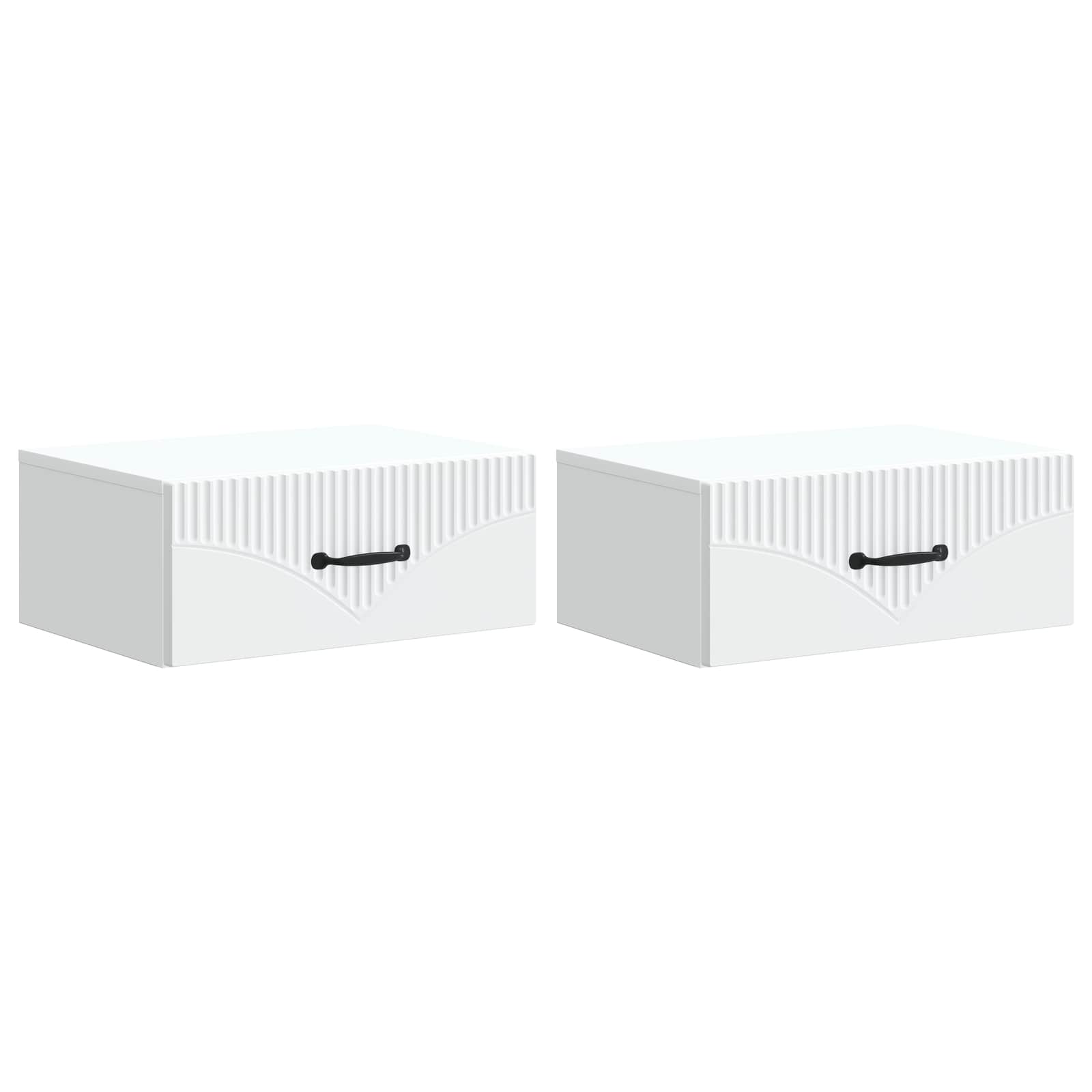 Sieninis naktinis staliukas 2 pcs Balta 49 x 34,5 x 20 cm
