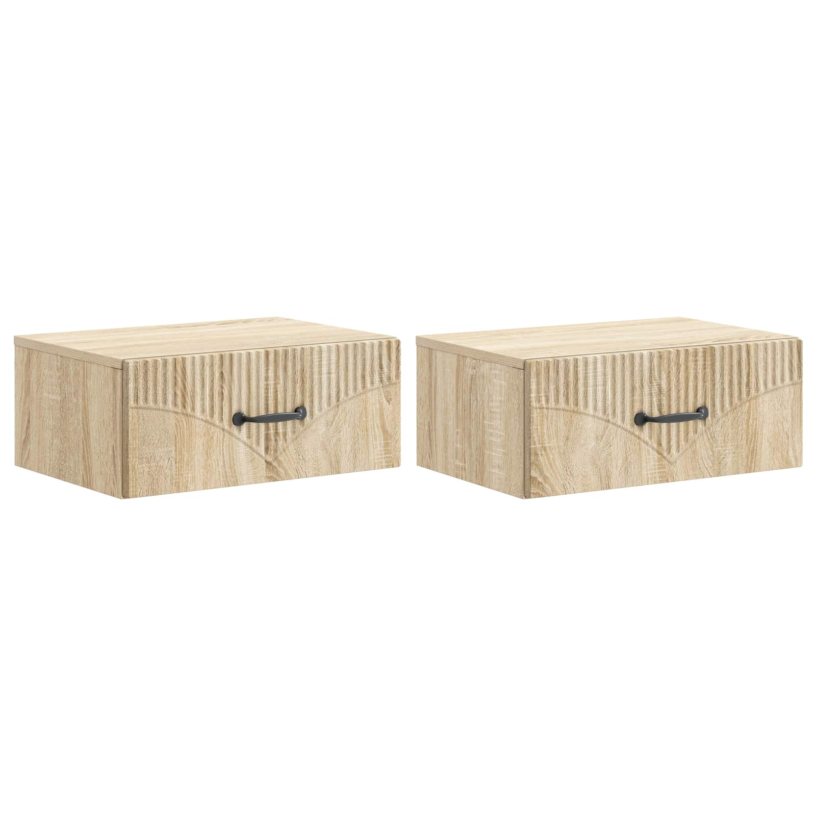 Sieninis naktinis staliukas su stalčių 2 pcs Sonoma ąžuolas