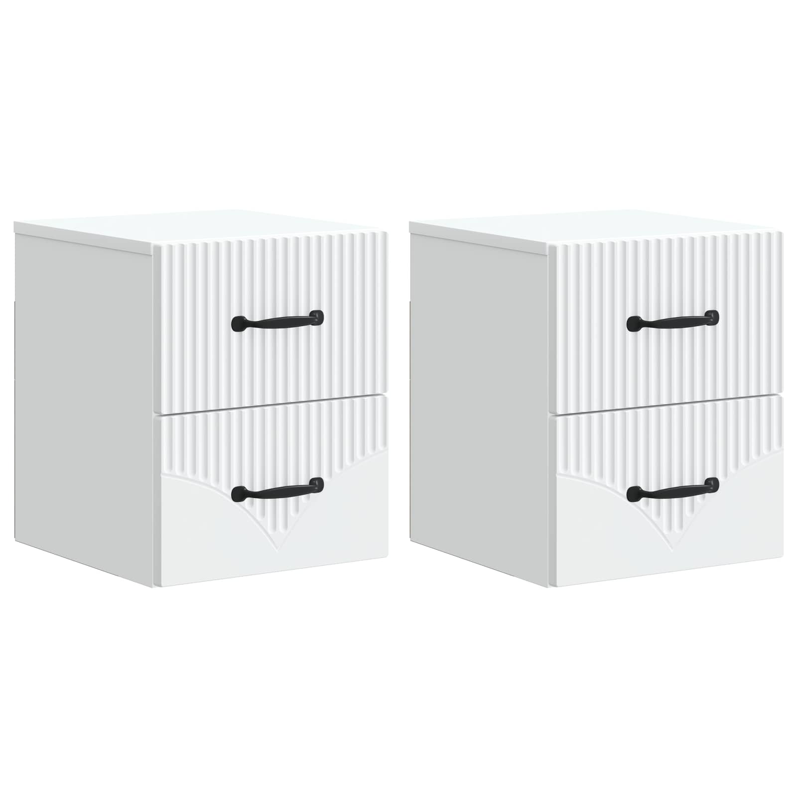 Sieninis naktinis staliukas 2 pcs Balta 34,5 x 33 x 40 cm