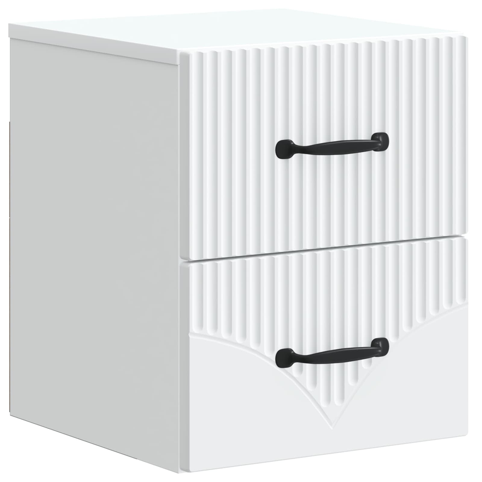 Sieninis naktinis staliukas 2 pcs Balta 34,5 x 33 x 40 cm