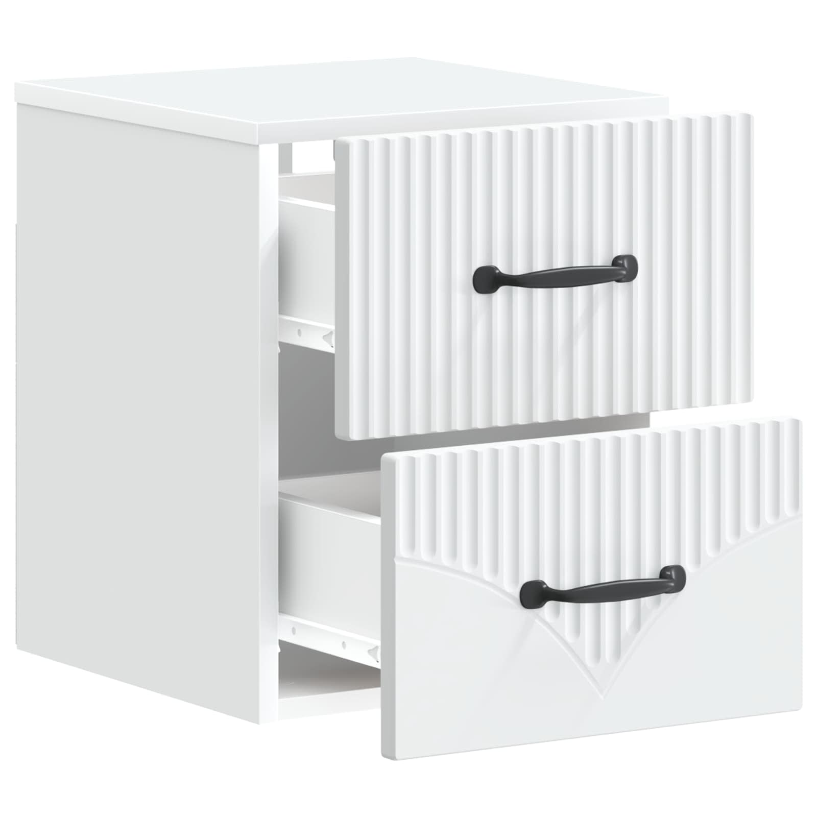 Sieninis naktinis staliukas 2 pcs Balta 34,5 x 33 x 40 cm