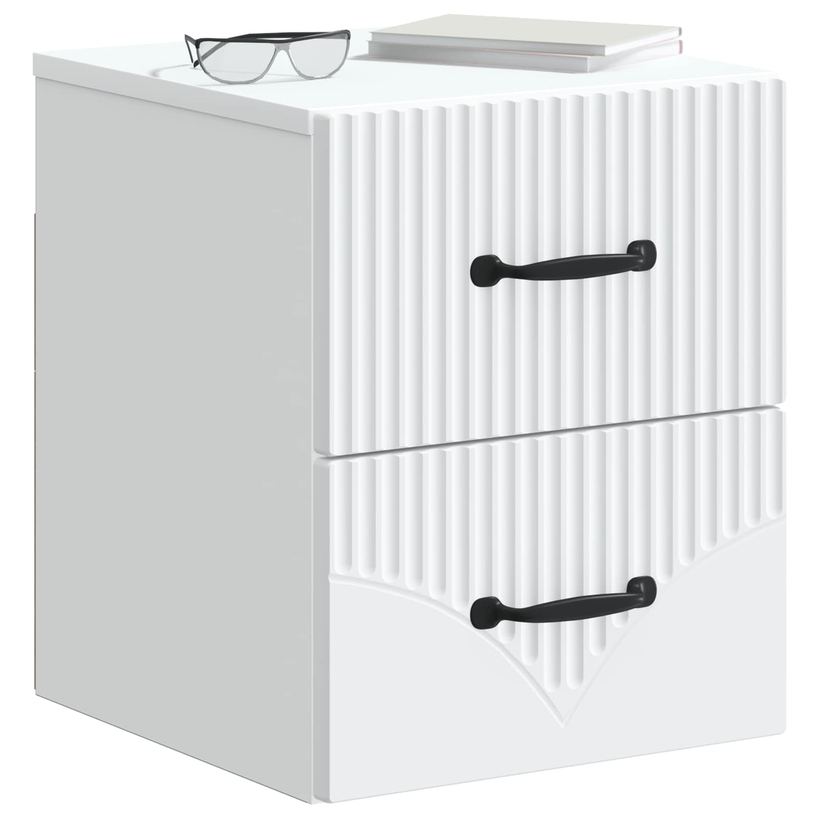 Sieninis naktinis staliukas 2 pcs Balta 34,5 x 33 x 40 cm