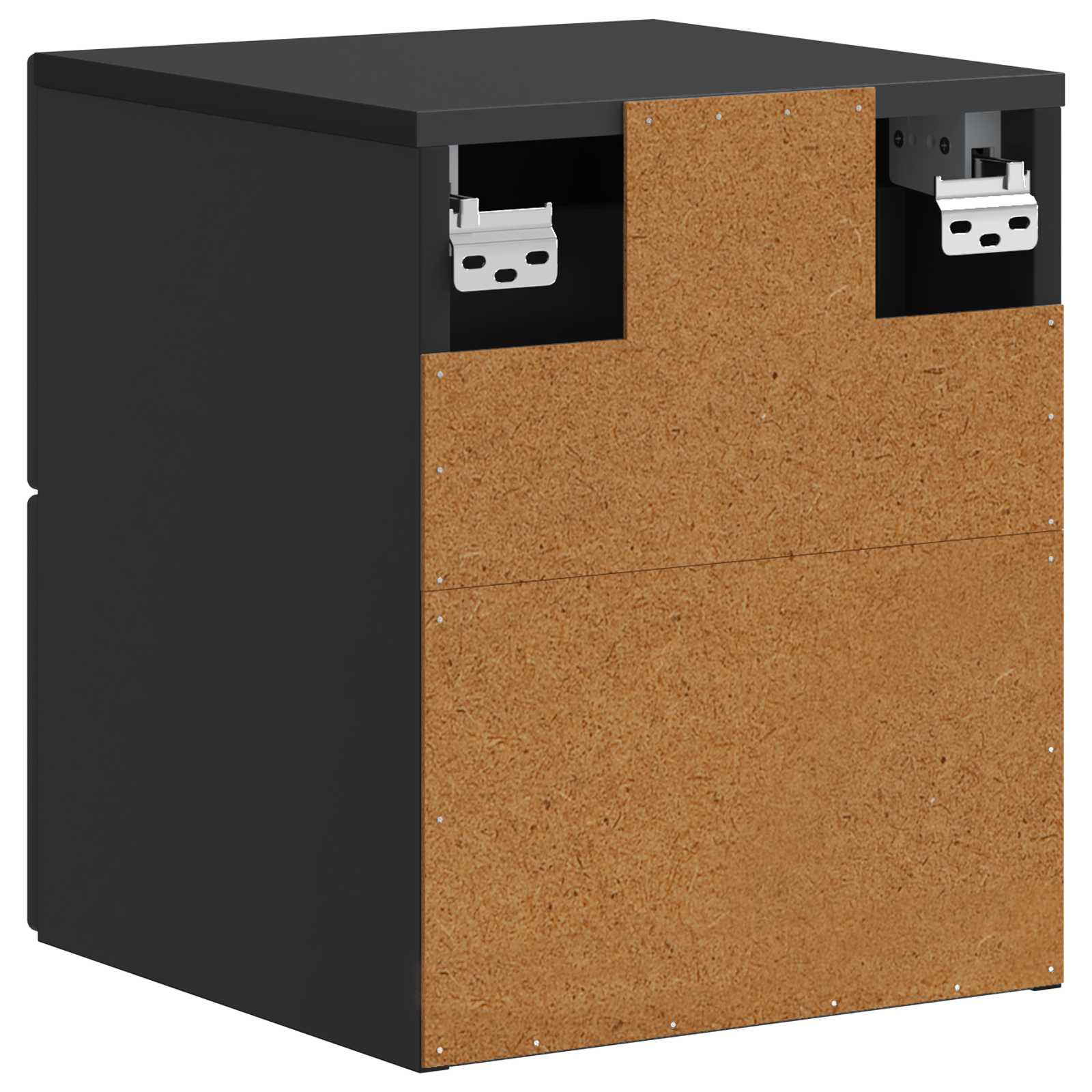 Sieninis naktinis staliukas 2 pcs Juoda 34,5 x 33 x 40 cm