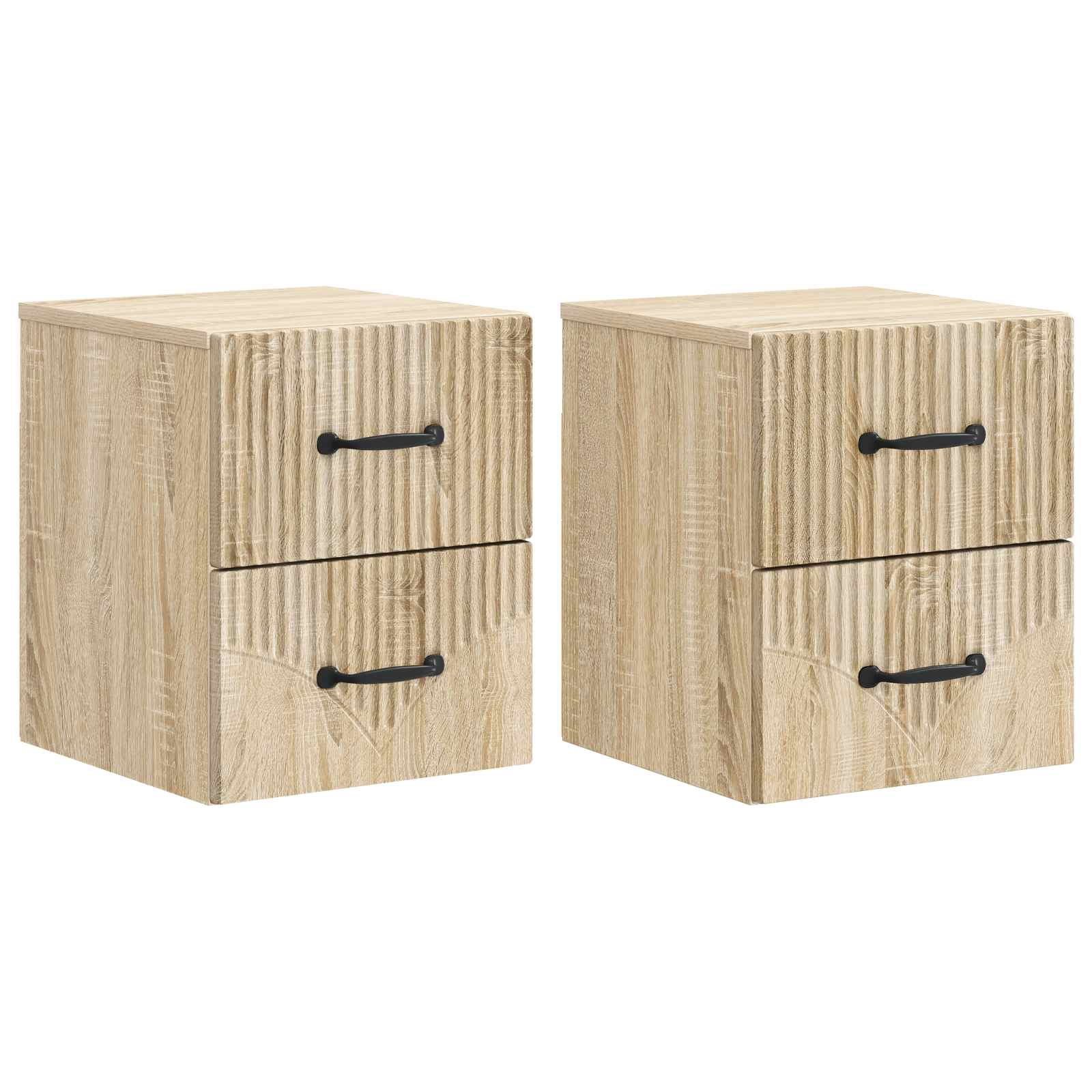 Sieninis naktinis staliukas su stalčių 2 pcs Sonoma ąžuolas