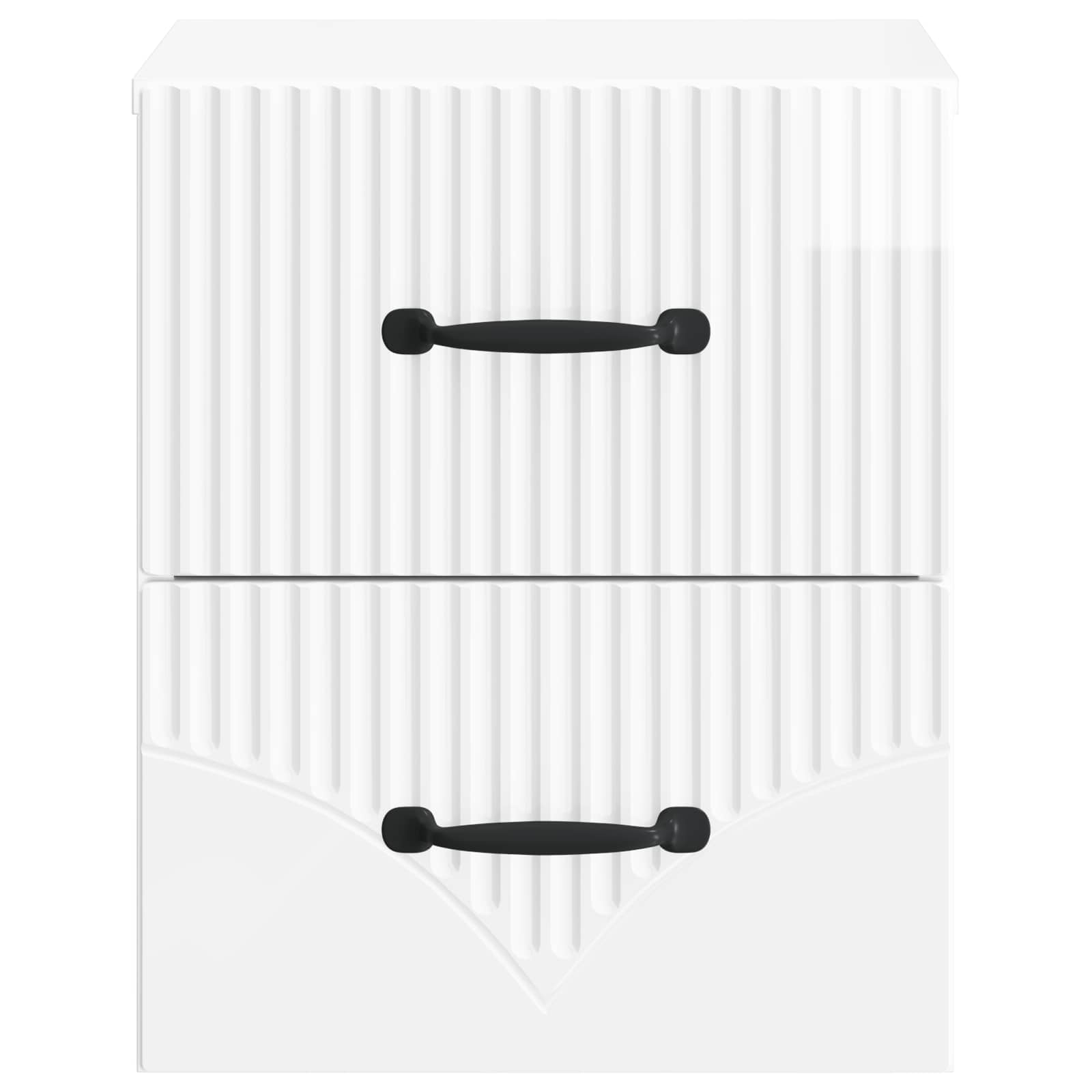 Sieninis naktinis staliukas Itin blizgi balta 34,5 x 33 x 40 cm