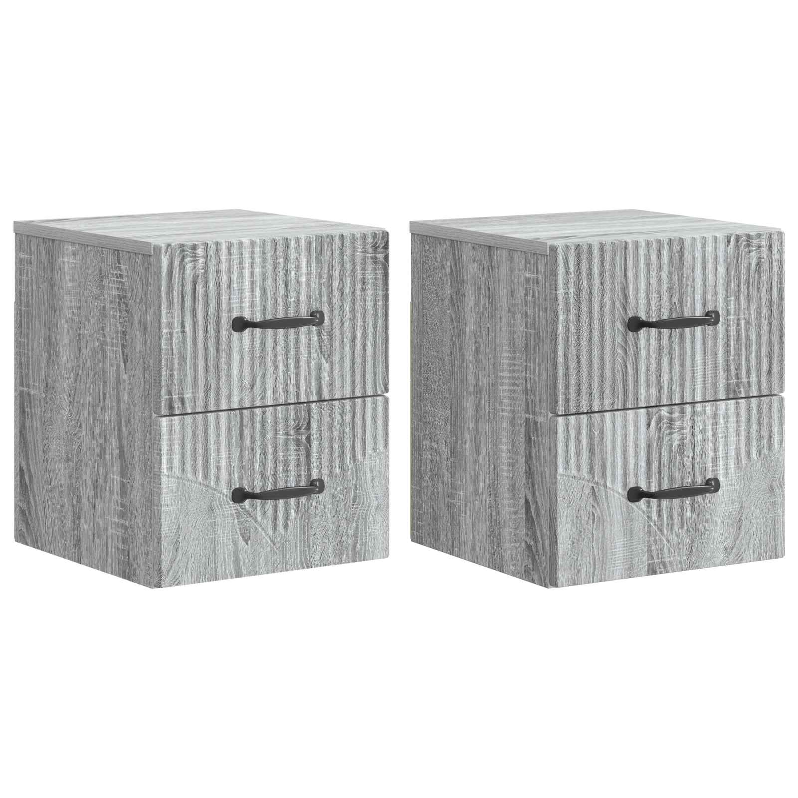 Sieninis naktinis staliukas 2 pcs Pilka sonoma ąžuolo