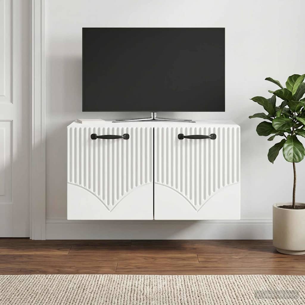 Sieninė TV spintelė Balta 59,5 x 41 x 30 cm Apdirbta mediena