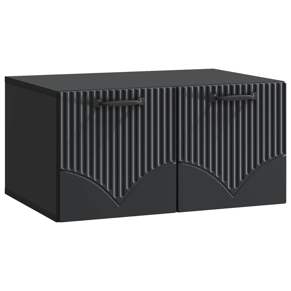 Sieninė TV spintelė Juoda 59,5 x 41 x 30 cm Apdirbta mediena
