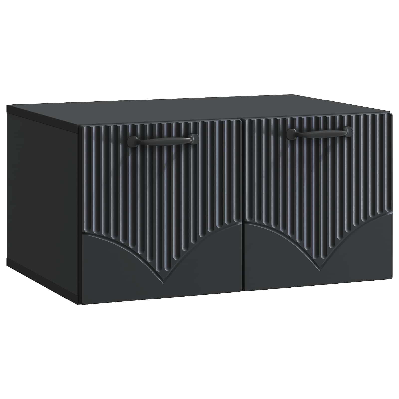 Sieninė TV spintelė Juoda 59,5 x 41 x 30 cm Apdirbta mediena
