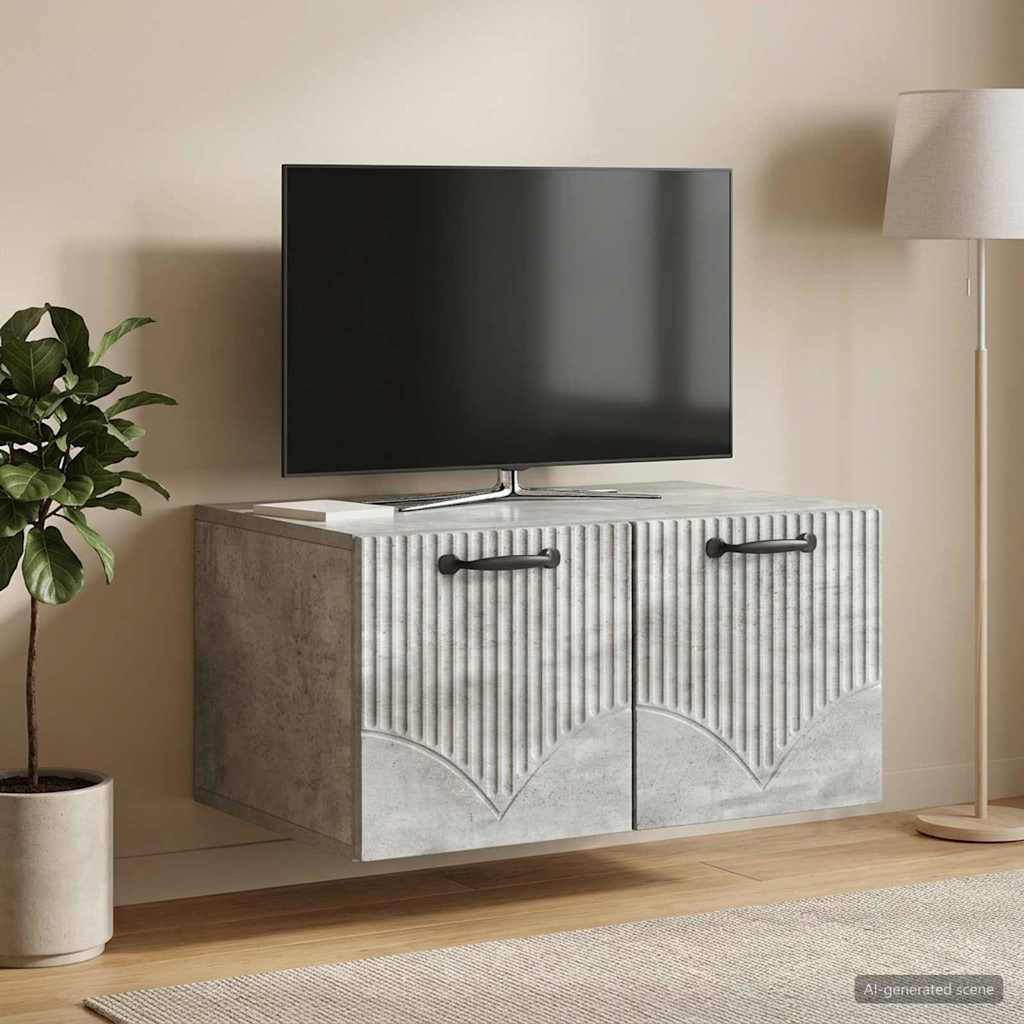 Sieninė TV spintelė Betono pilka 59,5 x 41 x 30 cm