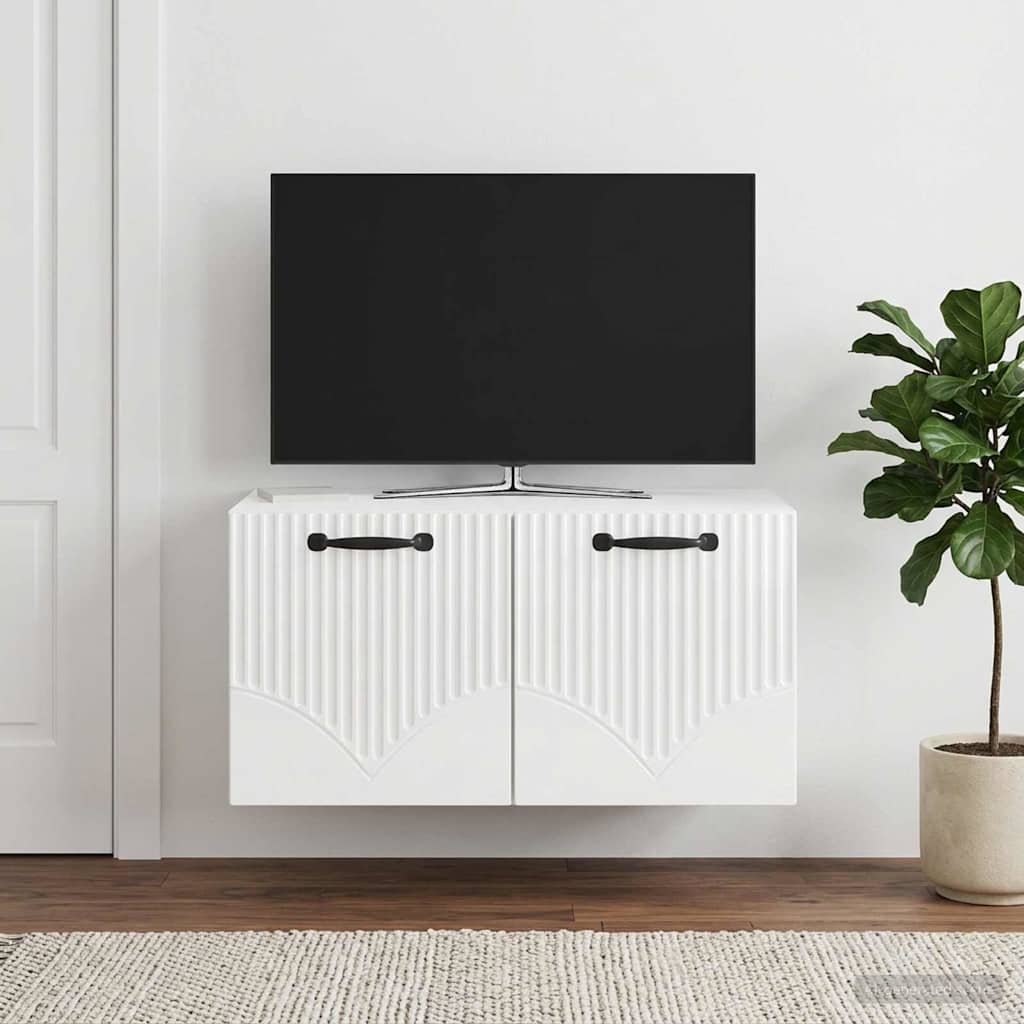 Sieninė TV spintelė Itin blizgi balta 59,5 x 41 x 30 cm