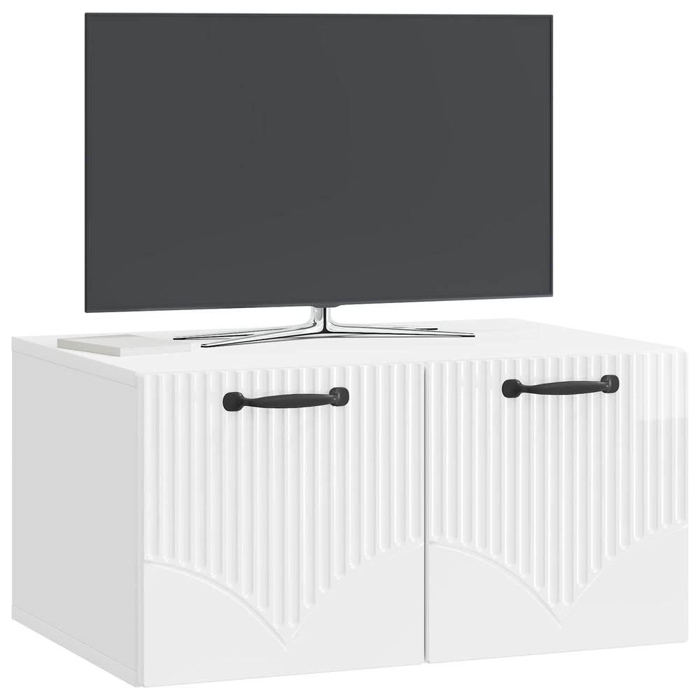 Sieninė TV spintelė Itin blizgi balta 59,5 x 41 x 30 cm