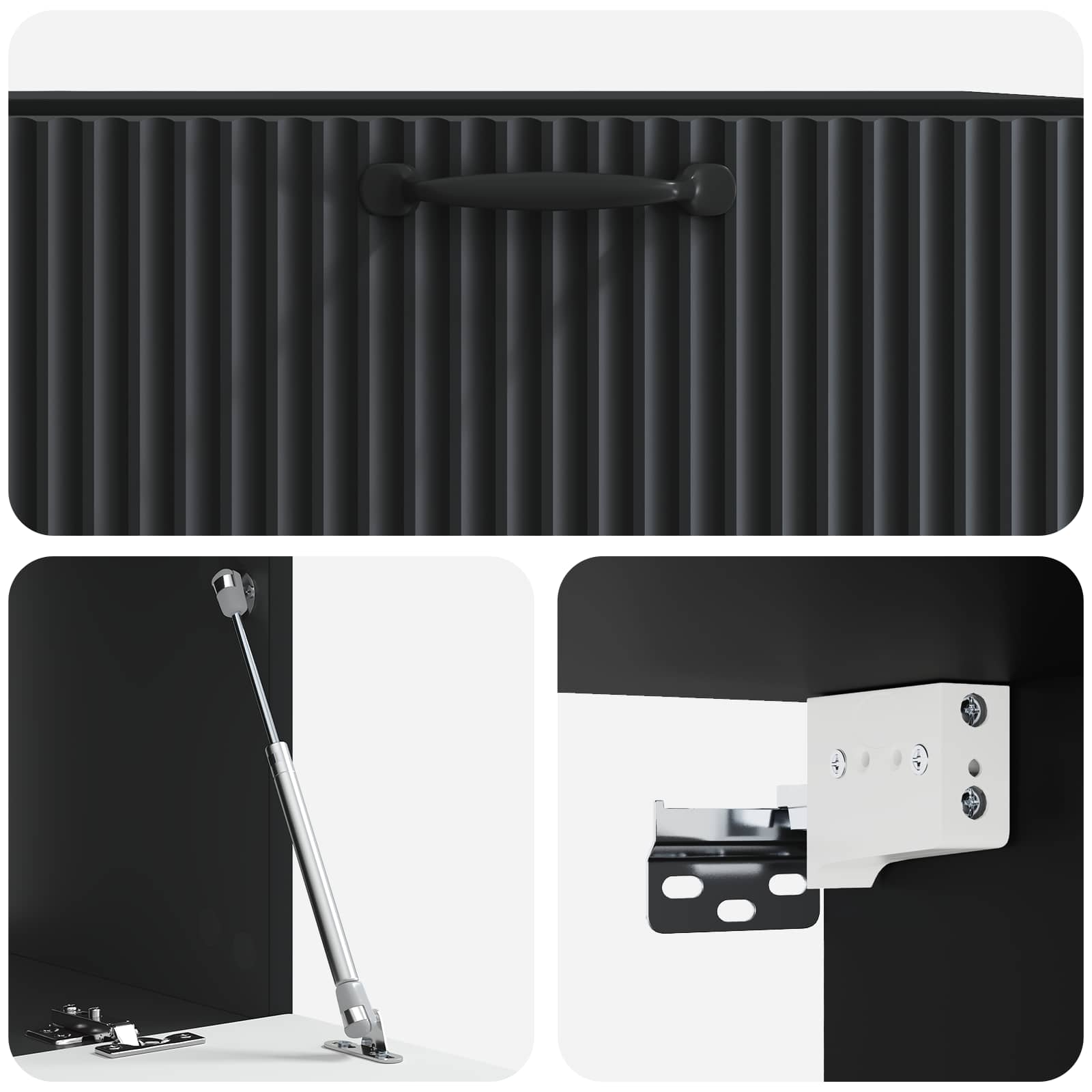 Sieninė TV spintelė Juoda 78,5 x 41 x 30 cm Apdirbta mediena