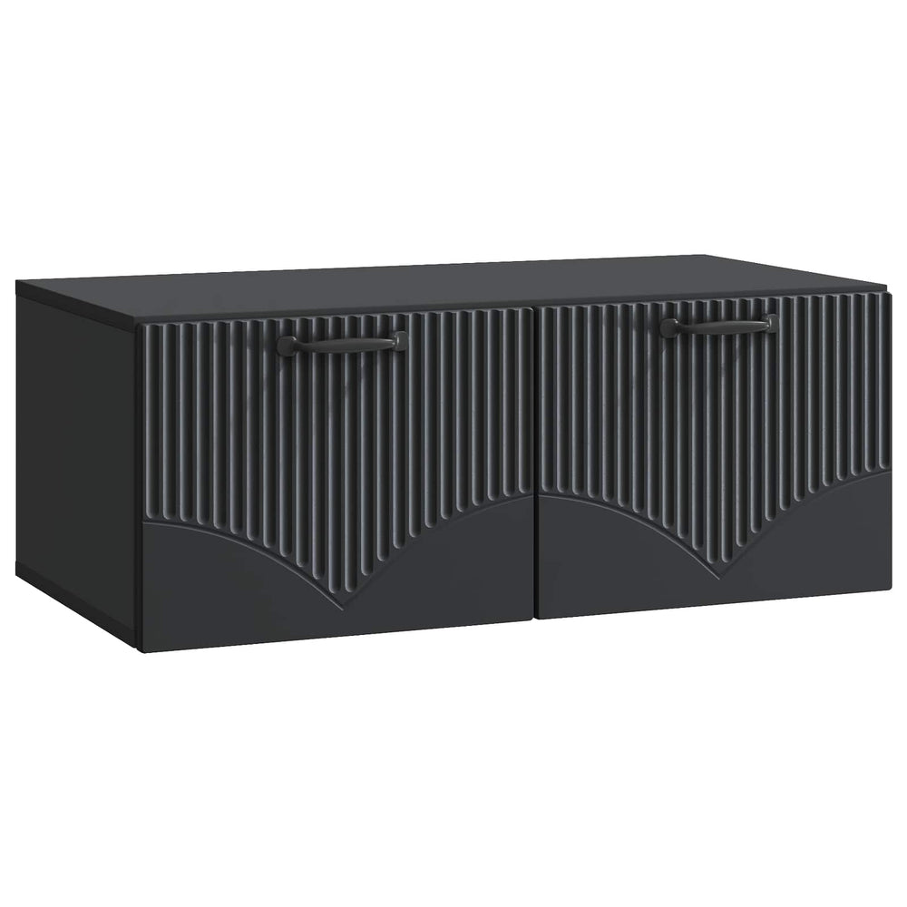 Sieninė TV spintelė Juoda 78,5 x 41 x 30 cm Apdirbta mediena