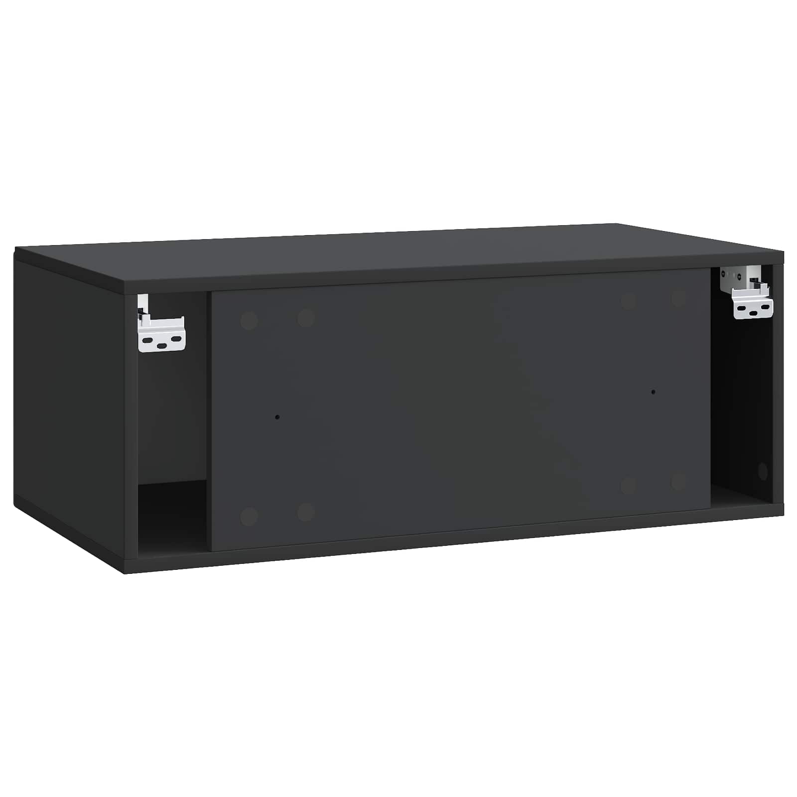 Sieninė TV spintelė Juoda 78,5 x 41 x 30 cm Apdirbta mediena