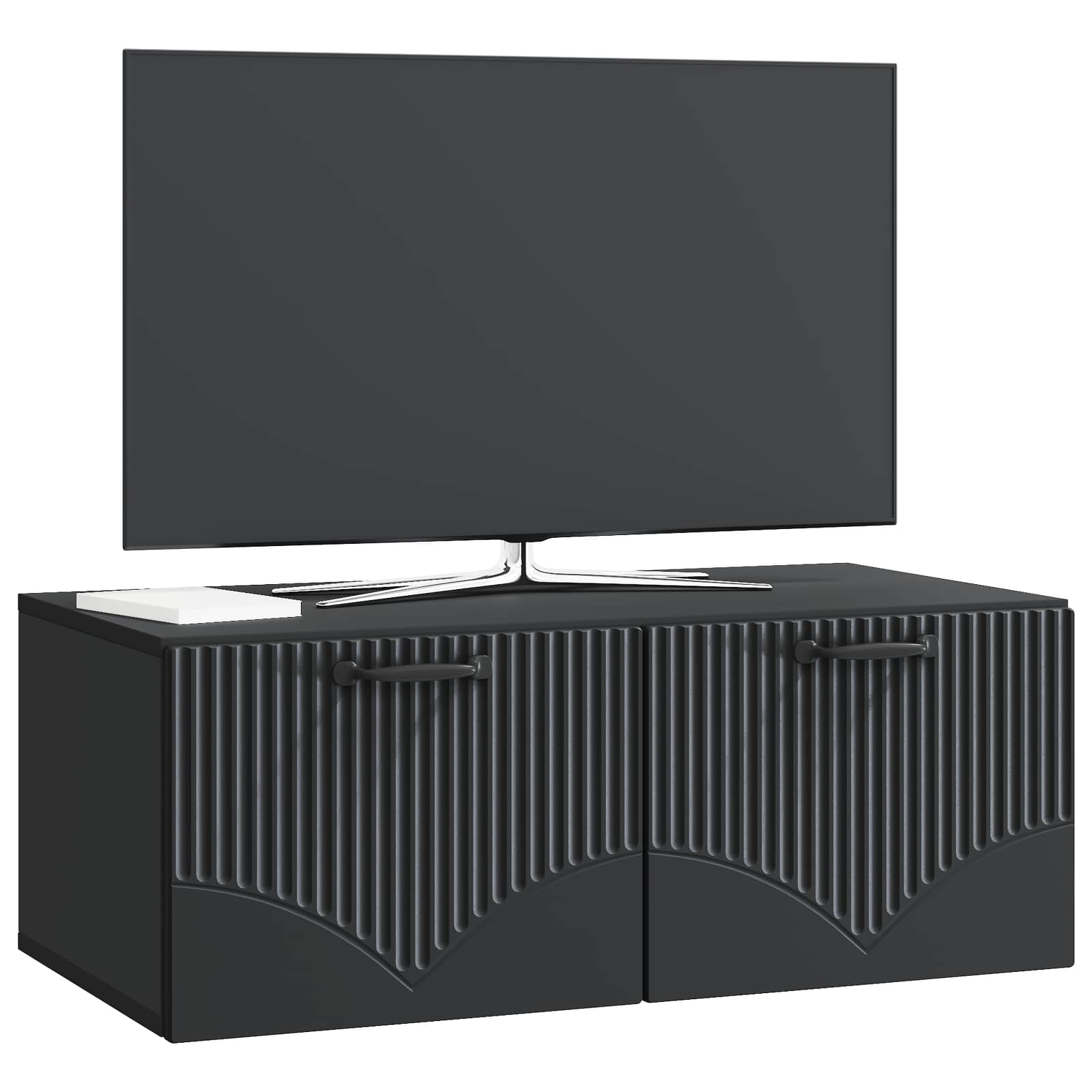 Sieninė TV spintelė Juoda 78,5 x 41 x 30 cm Apdirbta mediena