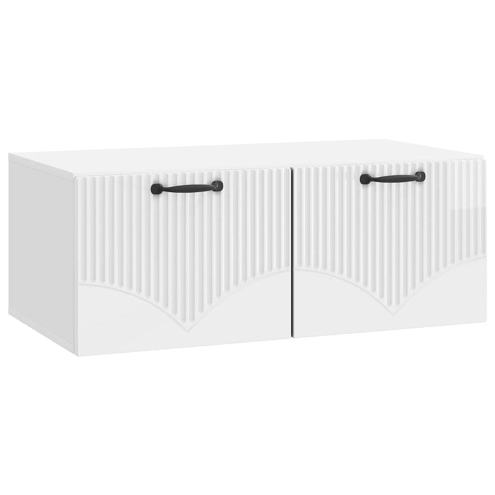Sieninė TV spintelė Itin blizgi balta 78,5 x 41 x 30 cm