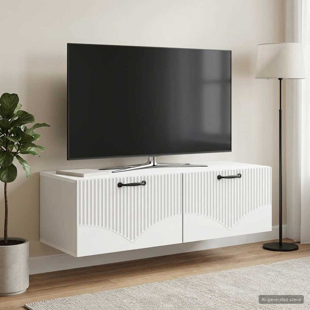 Sieninė TV spintelė Balta 98 x 41 x 30 cm Apdirbta mediena