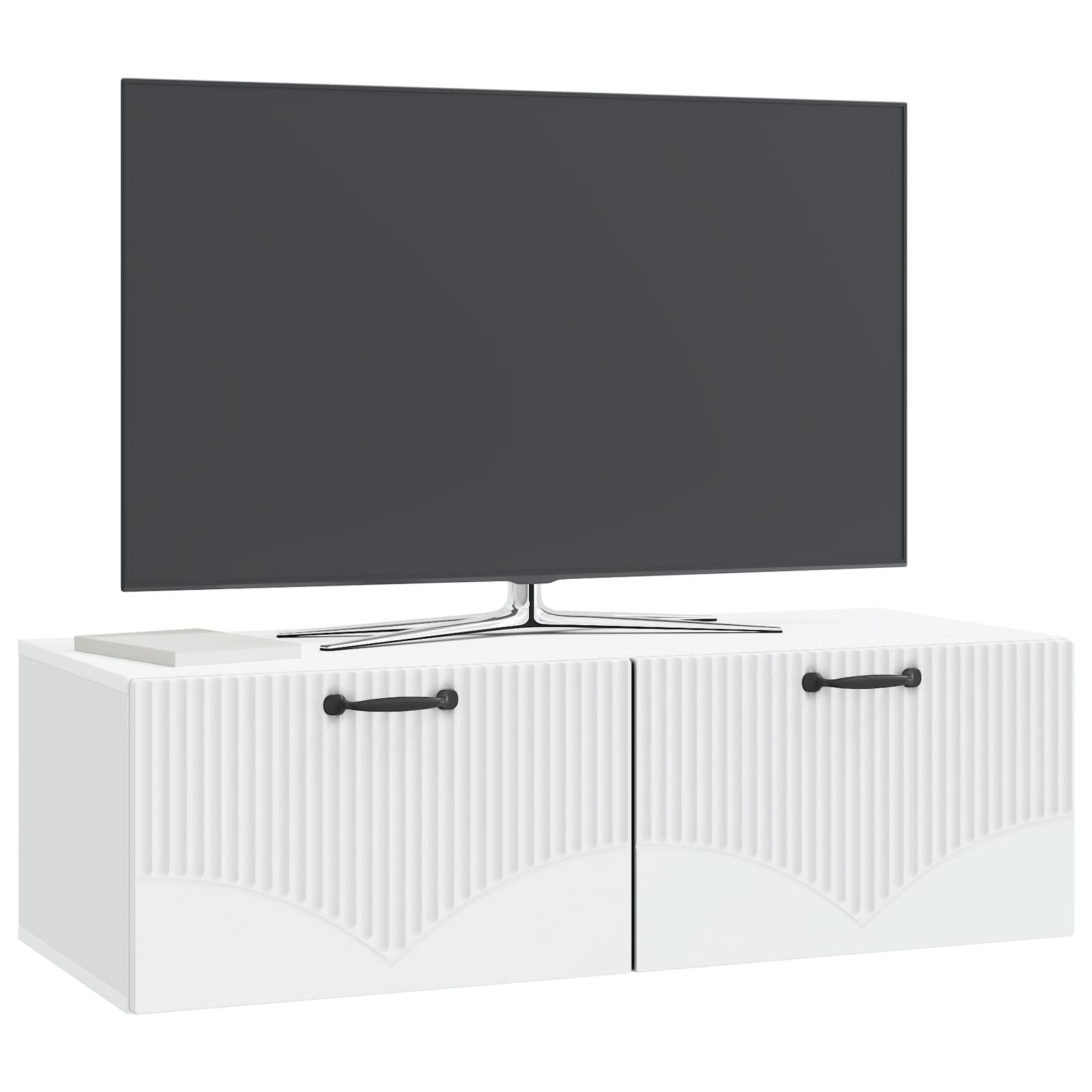 Sieninė TV spintelė Balta 98 x 41 x 30 cm Apdirbta mediena