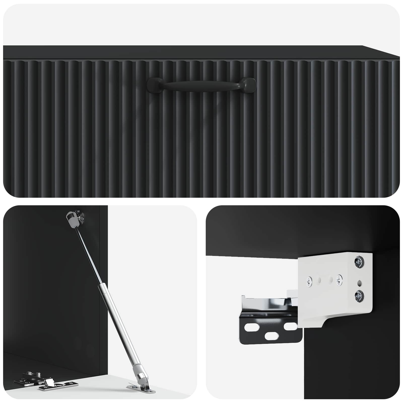 Sieninė TV spintelė Juoda 98 x 41 x 30 cm Apdirbta mediena