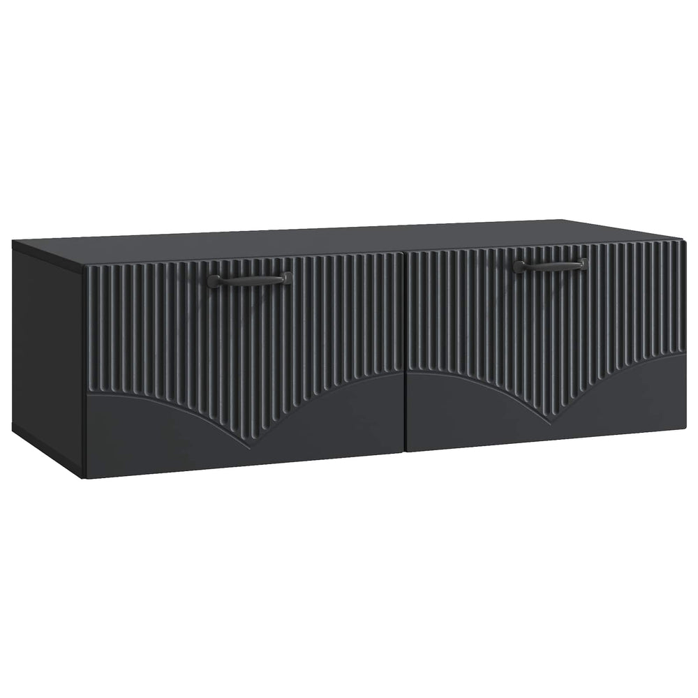 Sieninė TV spintelė Juoda 98 x 41 x 30 cm Apdirbta mediena