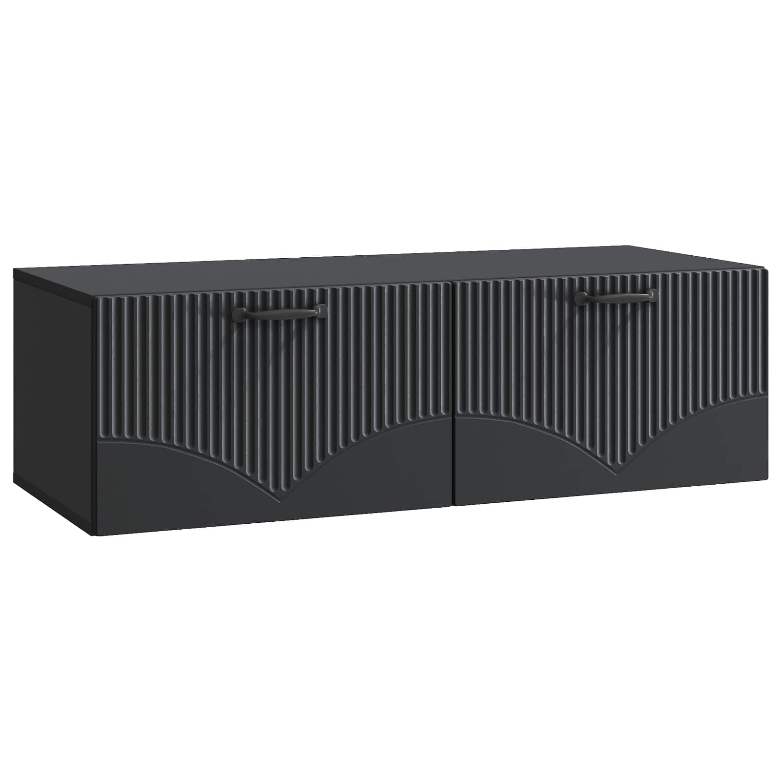 Sieninė TV spintelė Juoda 98 x 41 x 30 cm Apdirbta mediena