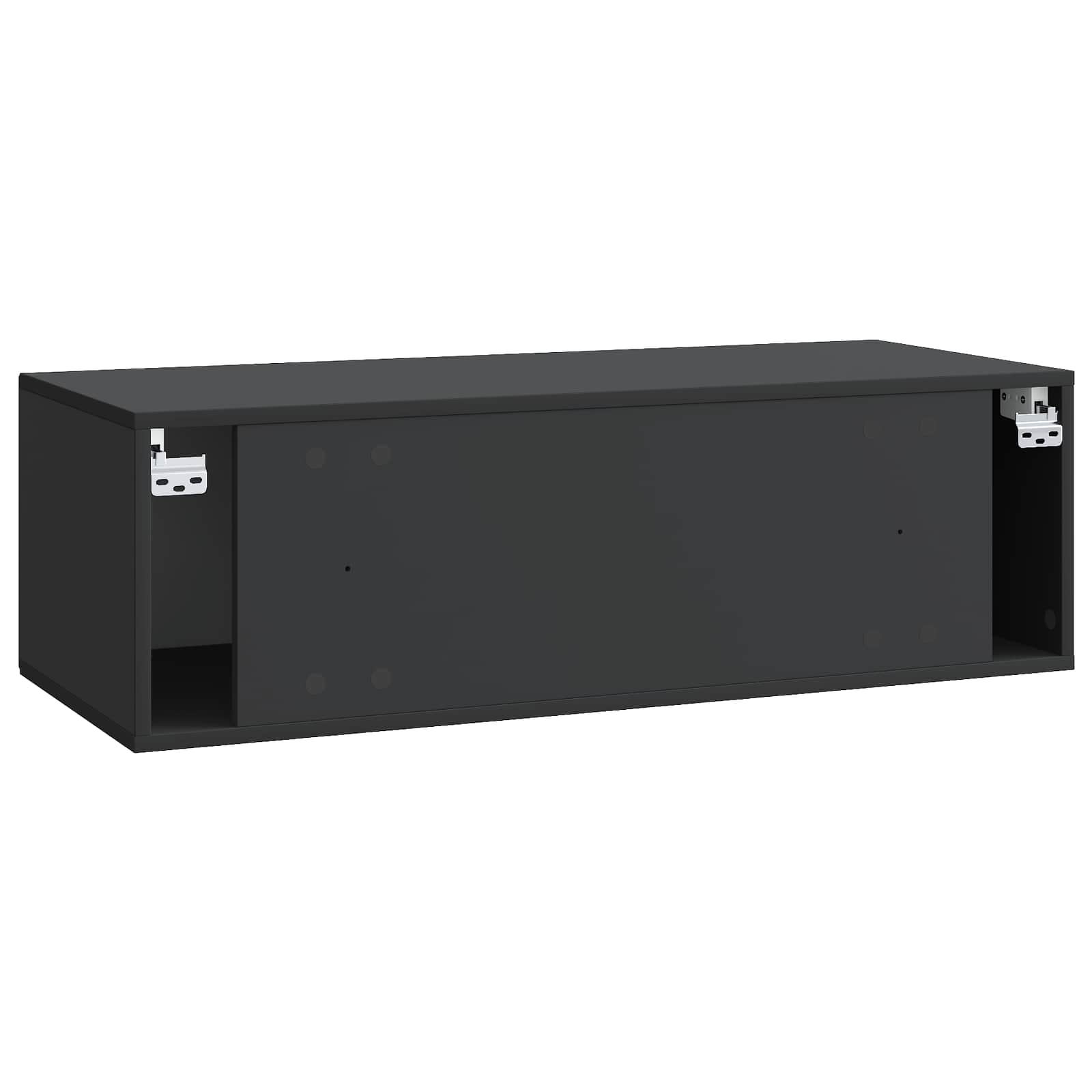 Sieninė TV spintelė Juoda 98 x 41 x 30 cm Apdirbta mediena