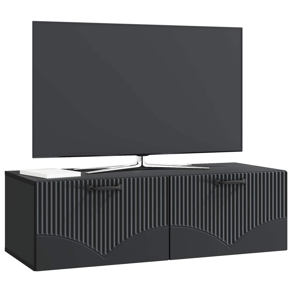 Sieninė TV spintelė Juoda 98 x 41 x 30 cm Apdirbta mediena