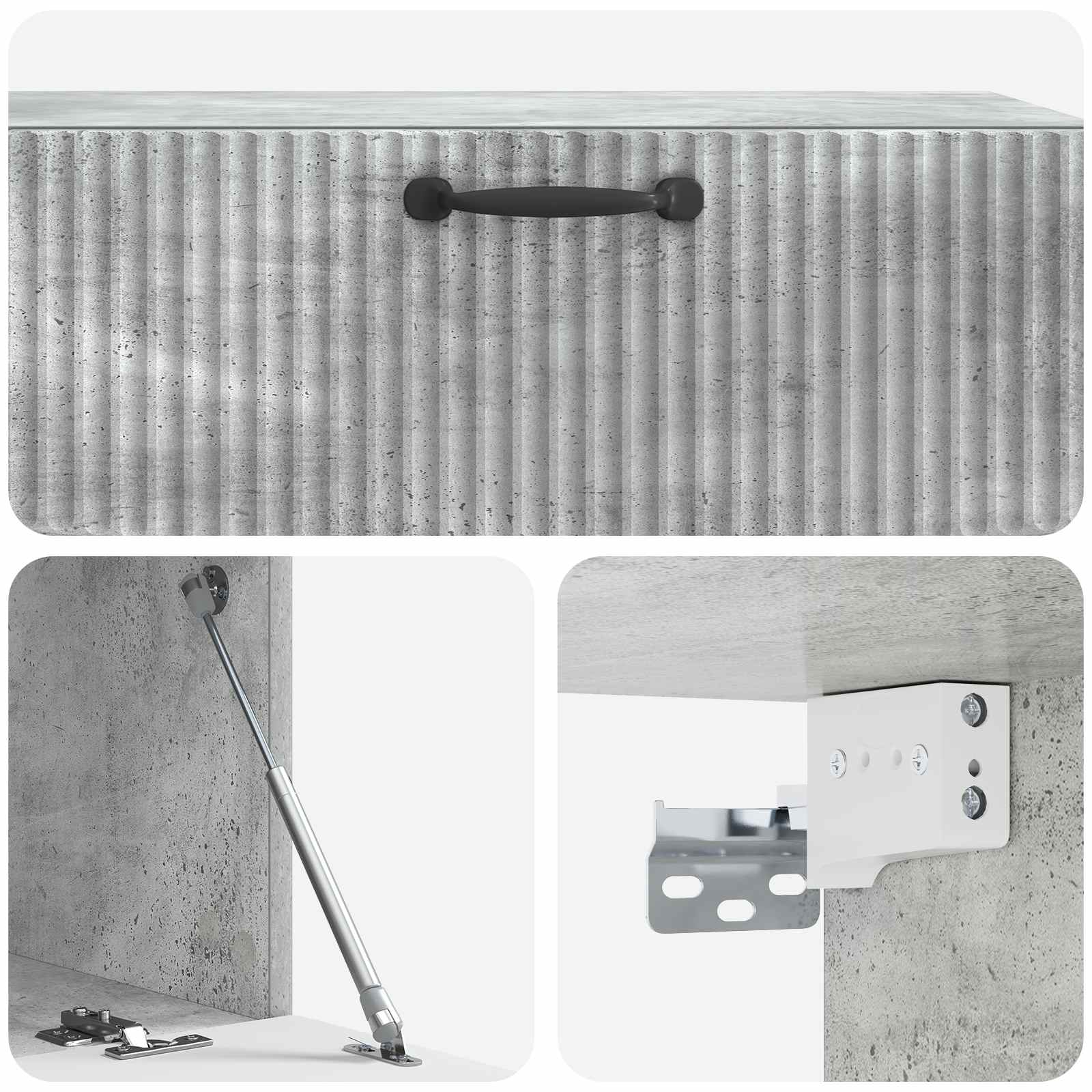 Sieninė TV spintelė Betono pilka 98 x 41 x 30 cm