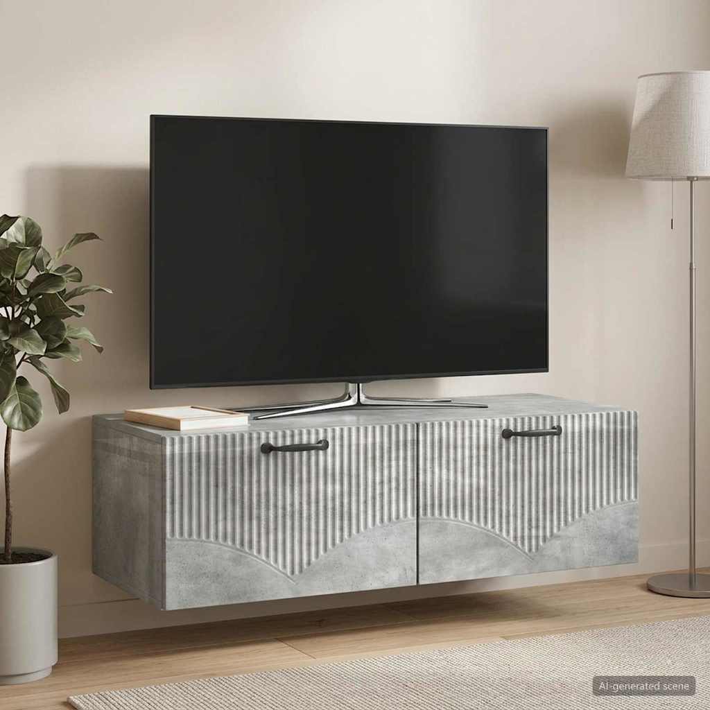 Sieninė TV spintelė Betono pilka 98 x 41 x 30 cm