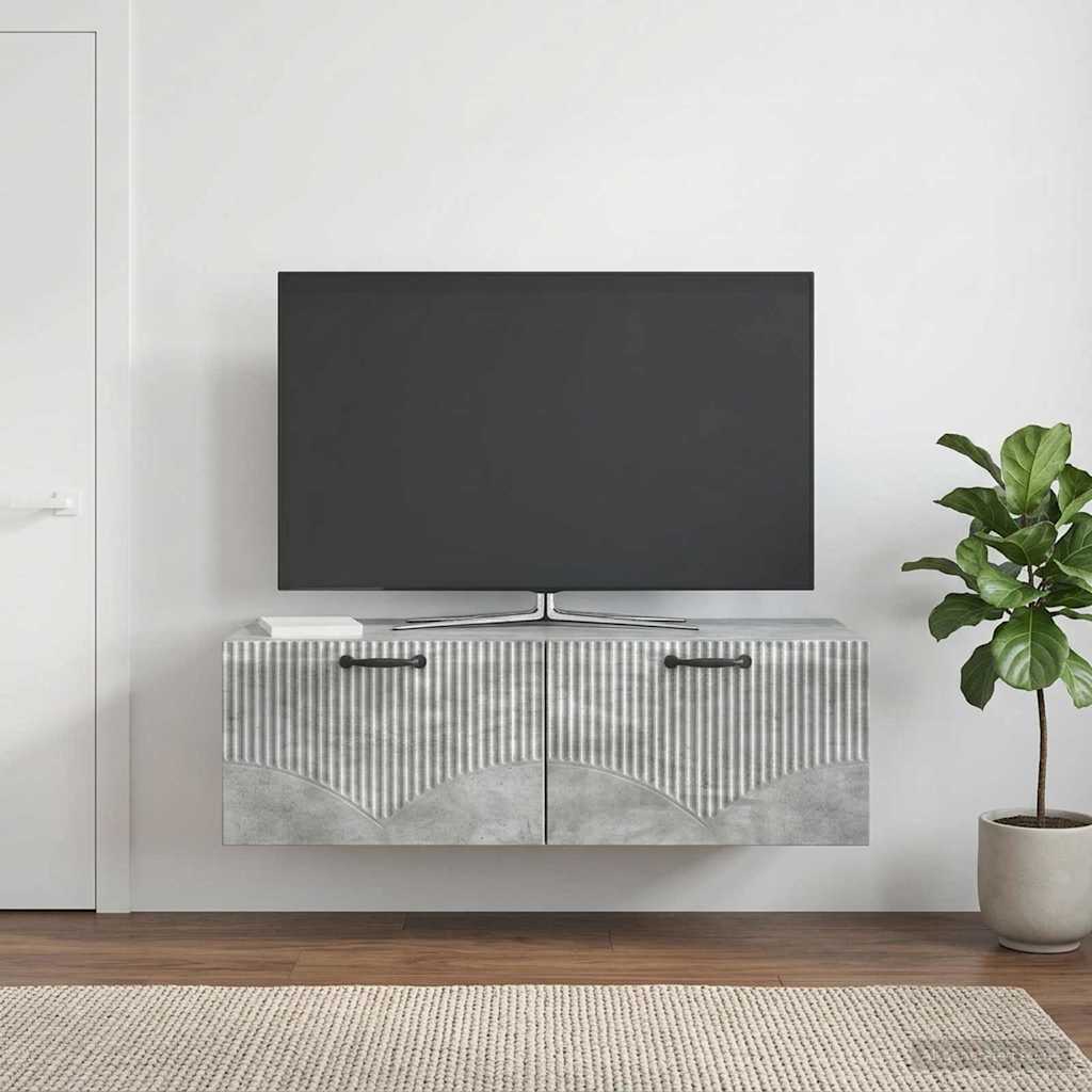 Sieninė TV spintelė Betono pilka 98 x 41 x 30 cm