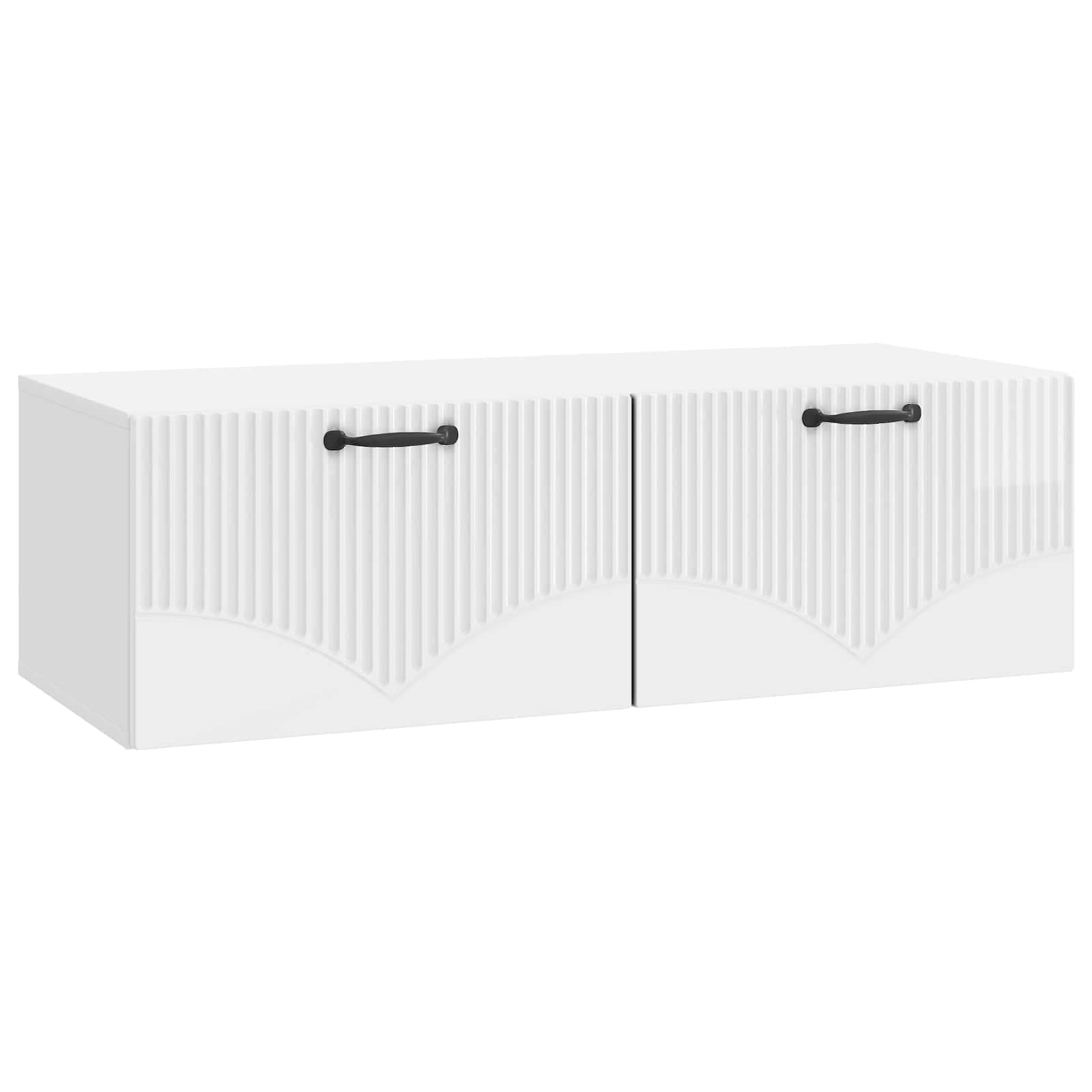 Sieninė TV spintelė Itin blizgi balta 98 x 41 x 30 cm