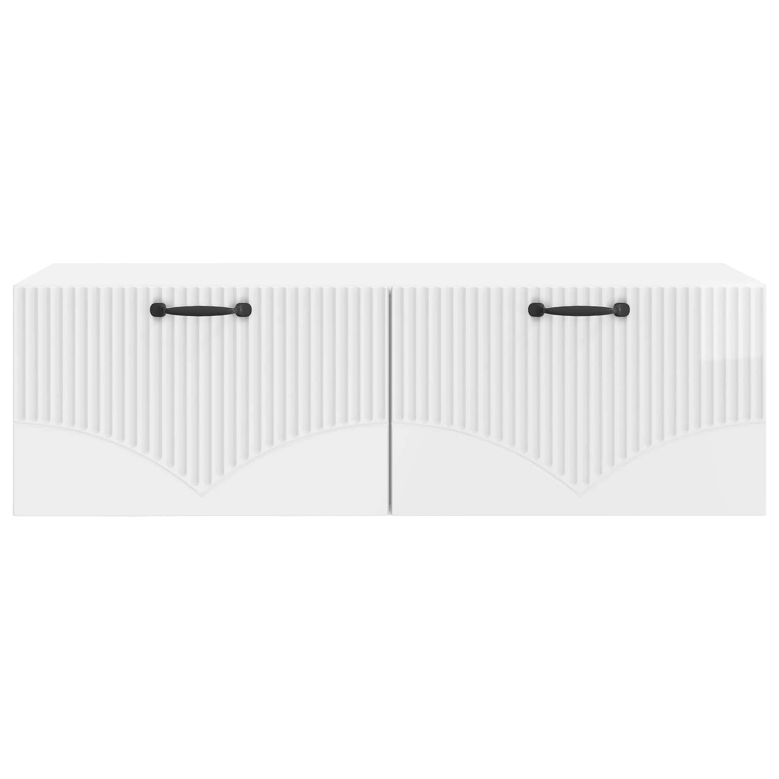 Sieninė TV spintelė Itin blizgi balta 98 x 41 x 30 cm