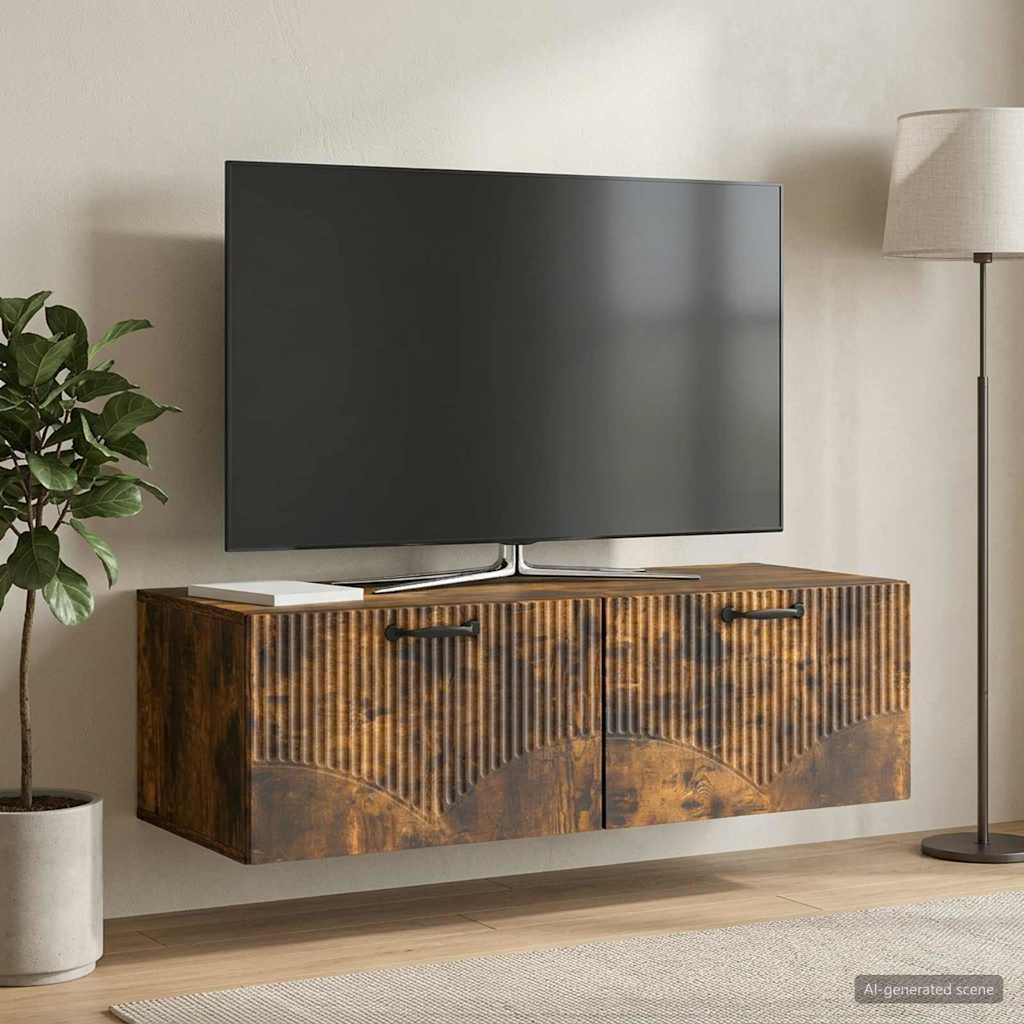 Sieninė TV spintelė Dūminio ąžuolo 98 x 41 x 30 cm