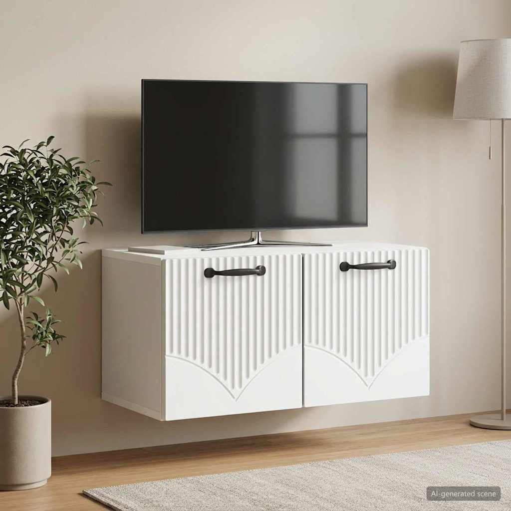 Sieninė TV spintelė Balta 59,5 x 31 x 30 cm Apdirbta mediena