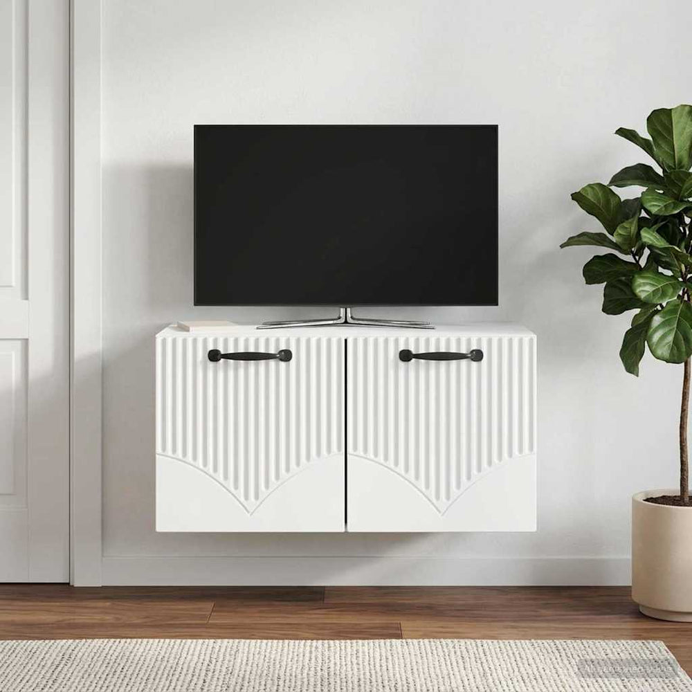 Sieninė TV spintelė Balta 59,5 x 31 x 30 cm Apdirbta mediena
